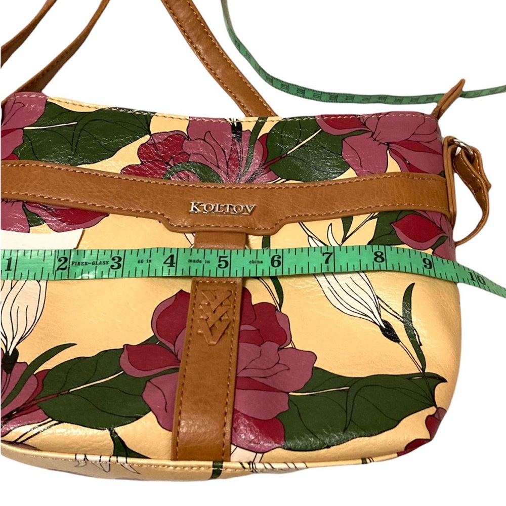 Koltov Daisy Crossbody Vegan Faux Leather Floral Print Purse - Picture 5 of 15